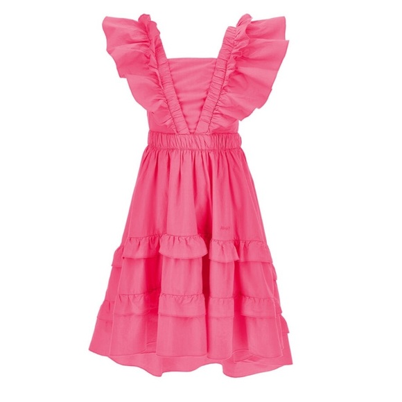MonnaLisa Fuchsia Poplin dress with trim - Picture 1 of 12